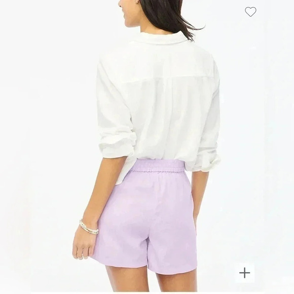 J Crew Linen Shorts Lavender Purple Drawstring NWT Pockets Women’s Size XXL - Picture 3 of 8